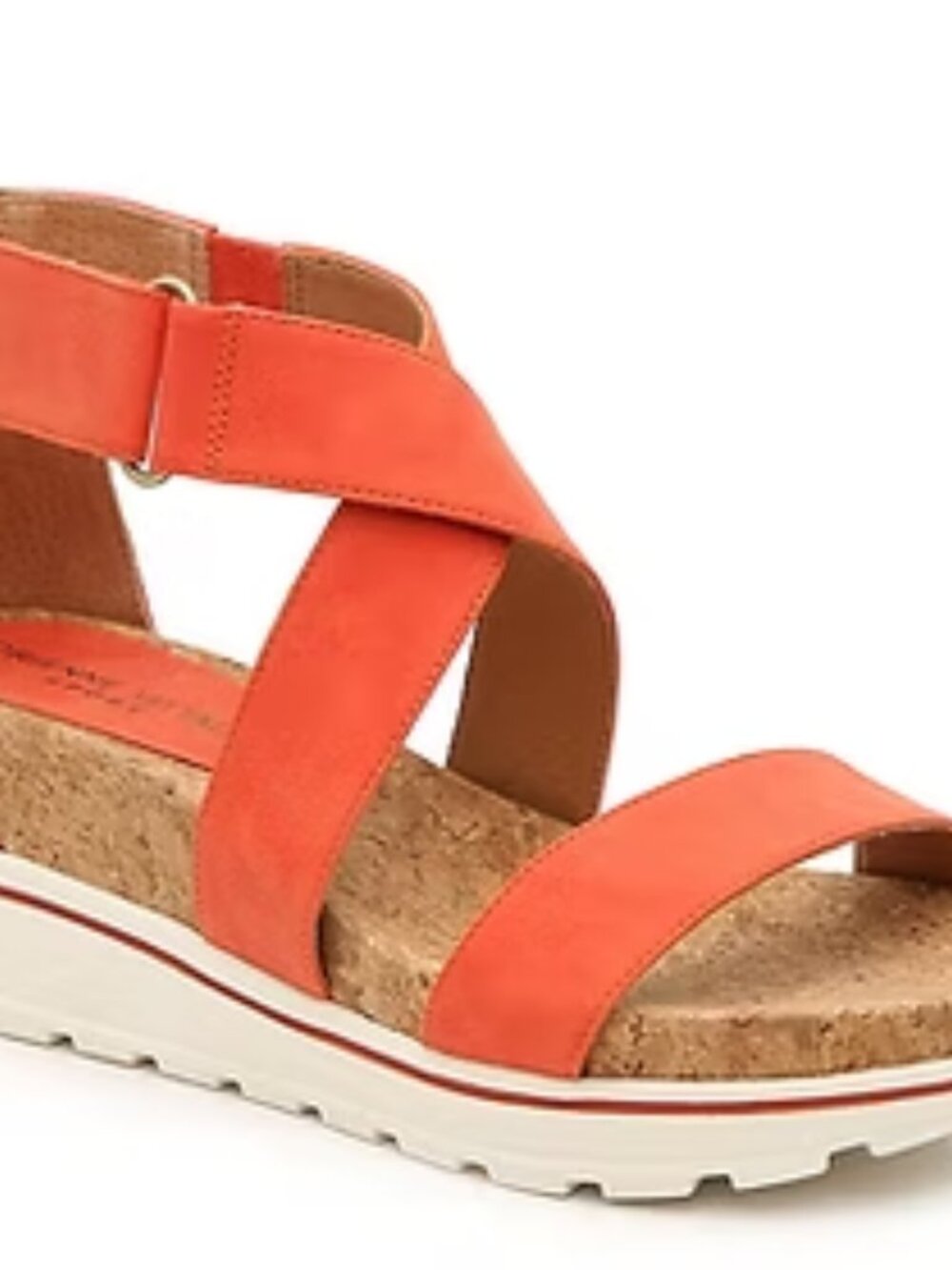 Adrienne Vittadini Orange Crisscross Cork Wedge Sandals Size 7.5